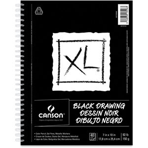 Drawing pad of black paper 9x12