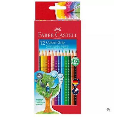 Ensemble de12 crayons aquarellables - colour grip