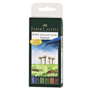 Ensemble de 6 crayons Artist pen Pitt - couleurs pour paysage