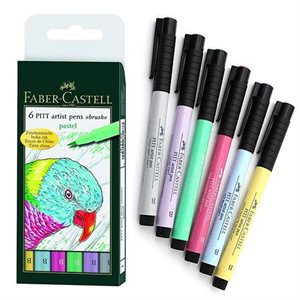 Ensemble de 6 Artist pen Pitt - couleur pastel