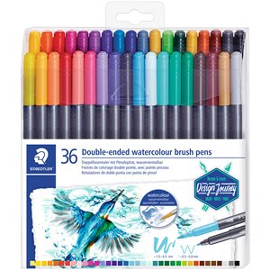 Set of 36 double-ended watercolor brush pens