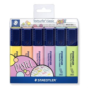 Set of 6 Textsurfer pastel markers