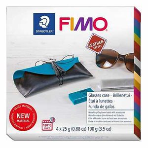 Fimo Glasses case set leather effect 