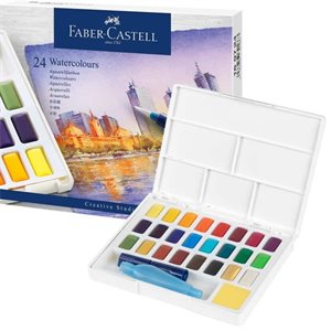 Watercolours set of 24 godets and a brush