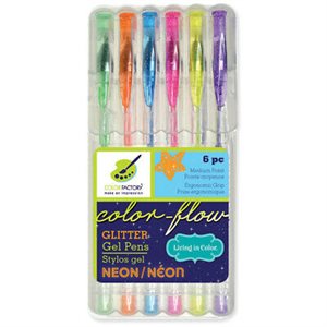 MC2 gel ink glitter pen neon set 6